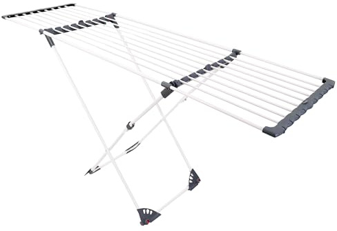 Massido Wäscheständer Mit Rollen Ausziehbar Teleskopisch Wäscheflügeltrockner Wäschetrockner Ständer Stabiler Standtrockner Trockenfläche 20 M Ursula 108-190 x 56 x 95 cm