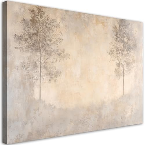 Feeby Viles - Leinwand Bilder - Wald Nebel - 120x80 cm - Deko Wohnzimmer - Wandbilder Schlafzimmer - Deko Aesthetic - Wand Deko - Leinwand Groß - Deko Zimmer - Leinwandbilder XXL