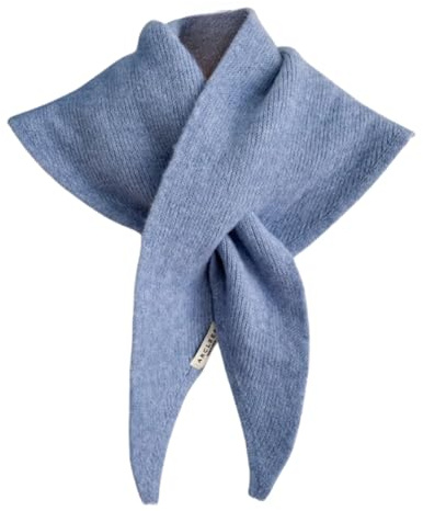 TYATVS Knit Triangle Scarf for Women Pull Through Scarf Head Scarf Y2k Neckerchief Downtown Girl Aesthetic Accessories (Light blue)