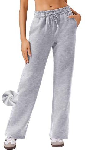 PINSPARK Pantalones Deportivos Mujer, Largos Y CáLidos, Entrenamiento, con Forro Polar, Correr, Cintura EláStica Pierna Recta.
