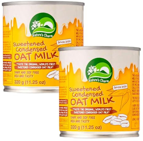 Leche condensada de avena vegetal 250 ml Pack 2 latas 2x250 ml alternativa cremosa y dulce para repostería postres y café