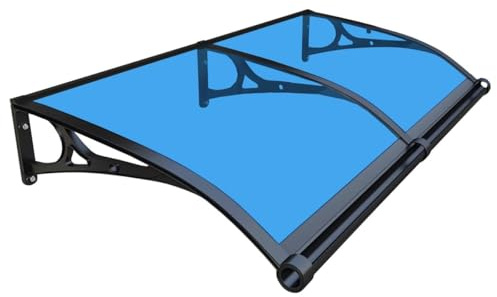 Elegante tendone blu per porta, 120 x 140 cm, in alluminio, per veranda e terrazza, con efficiente sistema di drenaggio, protezione resistente alle intemperie