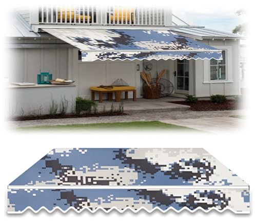 Tessuto di Ricambio per Tende da Sole per Finestre di Patio, Tela di Ricambio Impermeabile con Protezione UV per Balconi, Cortili e Porte(400x250cm)