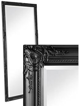 LC Home Wandspiegel Barock Spiegel ca. 180x80 cm Antik-Stil Ganzkörperspiegel (Schwarz)