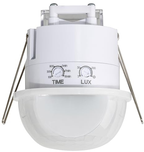 SEBSON Sensore Movimento Interno da Incasso - Montaggio a Soffitto | Portata 30m/360°, Foro di Montaggio Ø63-68mm, Sensore PIR, LED adatto, 3 Fili