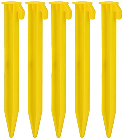 Akozon Vis de Camping Robustes, Ancres à Clous, Piquets de Tente, 5 Pièces, Clous de Sol en Nylon Léger, Glace du Sol