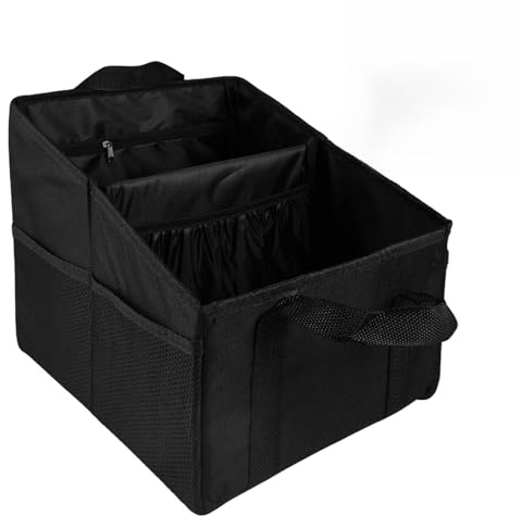 Autositz Organizer Zusammenklappbar Aufbewahrungsbox für Beifahrersitz | Rücksitz Organizer mit Teilung Griffen und Mehreren Netztaschen, Autoorganizer Kinder Rückbank für Spielzeug, Bücher, Snacks