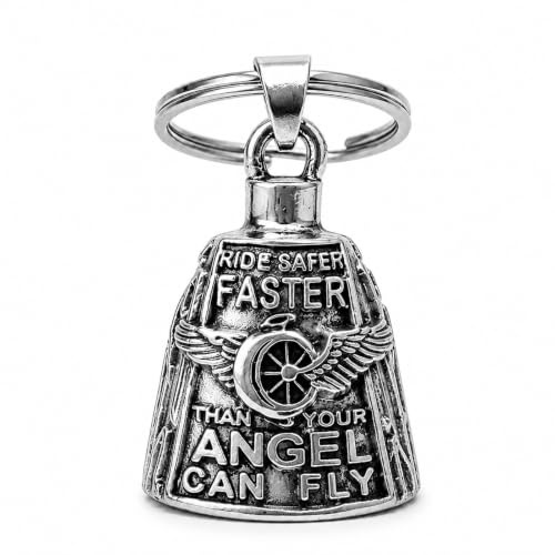 Campanella Moto Portafortuna, Guardian Bell Moto in Acciaio Titanio con Motivo 3D, Biker Bell Portachiavi, Campanella Protettiva come Accessorio per Bicicletta, Idea Regalo per Motociclisti e Ciclisti