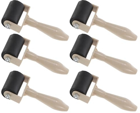 Lurrose Rullo di Gomma per Stampa Brayer Set 6 Pezzi Impugnatura Ergonomica, Rullo di Inchiostro Uniforme per Incisioni, Timbri e Artigianato Artistico