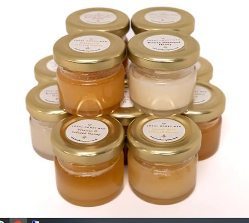 Local Honey Man, 25g Raw Honey Tester Collection, Mini Pot, Untreated & Unprocessed, Unpasteurised - Easy to Use in Drinks