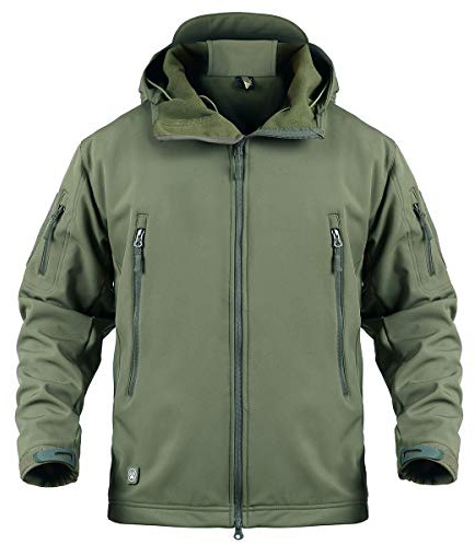 ReFire Gear Men's Army Special Ops Military Tactical Jacket Softshell Fleece Hooded Outdoor Coat