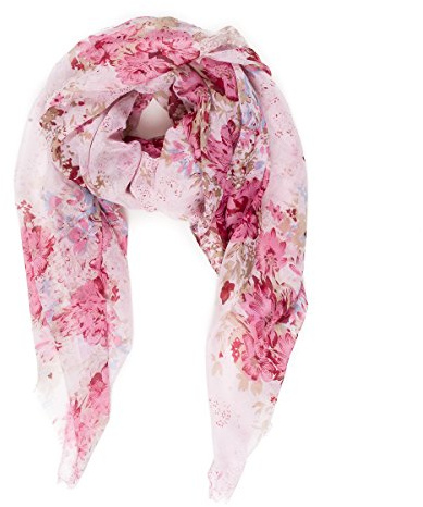 Halsduk för kvinnor lätt blommig och blomma design halsdukar för höst vinter sjal wrap, Barcelona kollektion 1 – rosa blommig, One Size