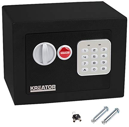 Kreator KRT692007 Minitresor Safe Tresor mit elektronischem Code Zahlenschloß 170x230x170mm