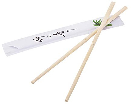 (Paquete de 300 pares) Paquete desechable de palillos de madera de bambú envueltos individualmente