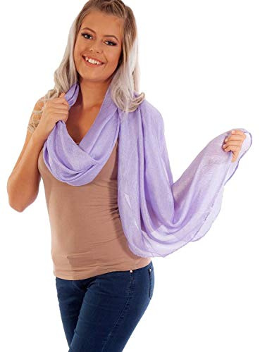DOLCE ABBRACCIO by RiemTEX ® Schal Damen PRIMA DONNA Stola Tuch aus Wildseide in Fliederfarben Tücher in 31 Unifarben Halstücher Seidentuch Schals Damen Halstuch Seidenschal (Flieder)