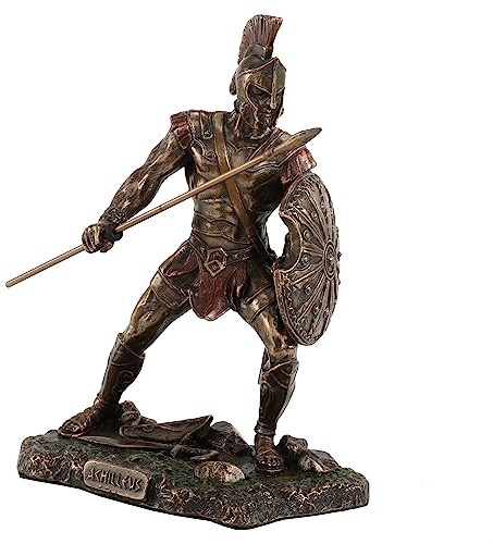Veronese Design Achilles Rage Trojan War Hero Achilleus Holding Speer und Schild Statue