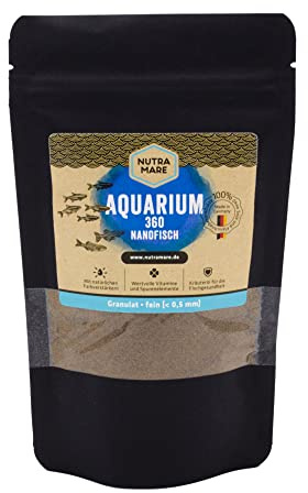 Nutramare Aquarium360 Nanofisch 250ml | Hochwertiges Fischfutter für Minifische, Granulat mit Spirulina