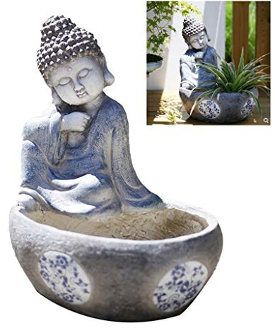 ANWUYANG Foxi Zen Bouddha Pot De Fleurs, Jardin De Style Européen Statue De Bouddha, Sculpture D'oxyde De Magnésium, Rétro Cour Jardinage Extérieur Grand Jardin Sculpture Pot De Fleurs