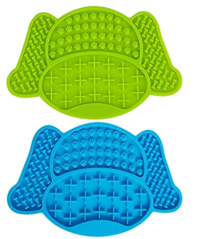 Leckmatte für Hunde,2 Stück Slow Feeder Matte,rutschfest Silikon Hund Schleckmatte mit Saugnäpfen für Katze Hund Haustier