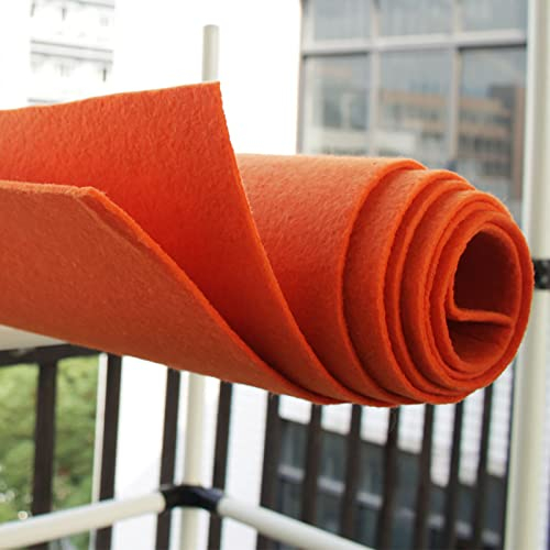 Yimihua 3mm Dicker Filz Stoff, Filzstoff Bastelfilz Farbig Filz Blätter Vliesstoff 100 x 100 cm Kinder DIY Zubehör zum Handwerk Nähen Projekte,Orange(Size:1m*4m)
