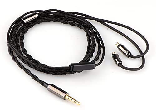 Linsoul Tripowin Zombur 4N - Cavo OFFC HiFi IEM, privo di ossigeno con microfono, strato esterno in filato di cotone per audiofili, cavo di ricambio (con microfono, 2 pin da 0,78 mm)