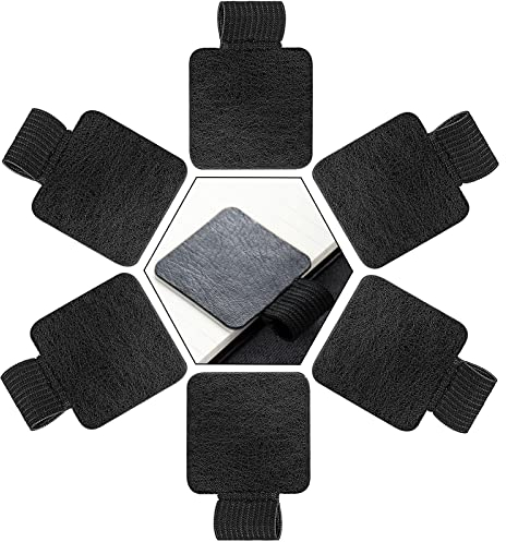 vgggrd Stiftschlaufe Selbstklebend [6 Stück], Selbstklebender Lederstifthalter, PU Leder Pen Holder für Tagebuch mit Elastische Schlaufe für Tablet, Tagebuch, Kalender, Notizbuch