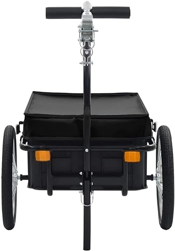 HACSYP Faltbarer Fahrradanhänger, Fahrrad-Frachtwagen, schwarzer Handwagen, schwere Stahlrahmenkonstruktion for Touren, einfache Montage for Erwachsene