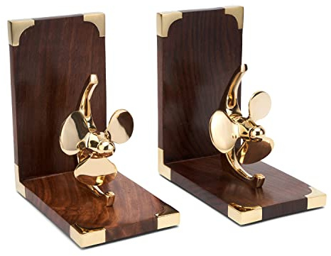 NKlaus Buchstützen Holz; Messing Messing, 5cm Maritim 1 14 5x9x15, 2 Stück | Höhe: 16cm; Länge: 14,5cm; Tiefe: 9cm; 1200g; 560g; 16cm