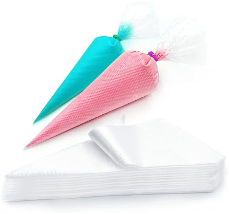 DoHTeck 100 x Einweg-Creme-Creme-Spritzbeutel, 31 cm (12,2 Zoll) Frosting-Spritzbeutel zum Backen von Kuchen und zur Dekoration von Desserts