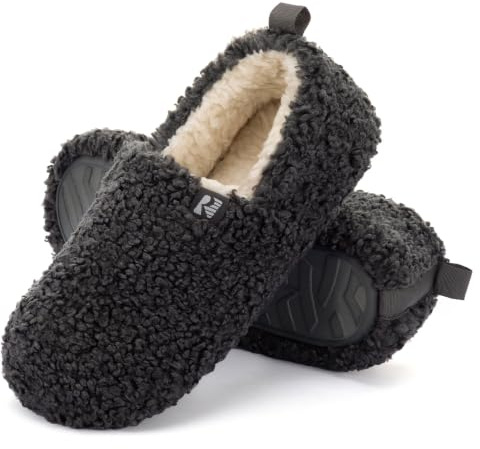 RockDove Damen Pantoffeln Puff-Ease Kunstfell Geschlossene Rücken Hausschuhe