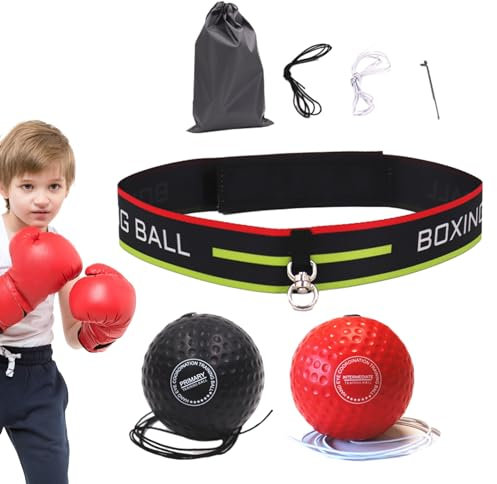 Maciun Boxball Stirnband, Moosgummi Reflexball mit Stirnband, Multifunktionales Boxen Responsive Training für Anfänger, Fortgeschrittene, Boxliebhaber