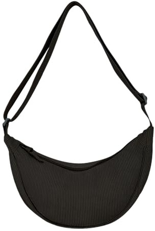 HIOQFR Borsa a Tracolla Mezzaluna Donna Velluto Borse Tracolla Crossbody Bag Crescent Half Moon Bag Borsa Piccola Borsette Hobo Borsetta Tracolla Regolabile Borse Spalla Casual Moda Donne Uomini-Nero