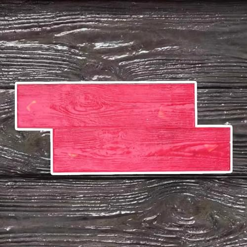 Moldes Hormigón Impreso El Sello de Hormigón Realista Moldea El Tablón de Madera, Estera Inconsútil de La Textura del Piso del Cemento del Poliuretano, Molde para Adoquines Estampado con 2 Asas ( Colo