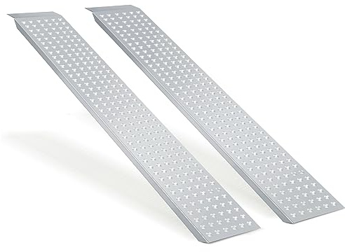 Jiubiaz 2X Auffahrrampe 400KG Tragfähigkeit, Verladerampe 160 cm Verladeschiene, Auffahrrampe für Anhänger, Antirutsch Motorrad ATV Quad PKW Auto Laderampe