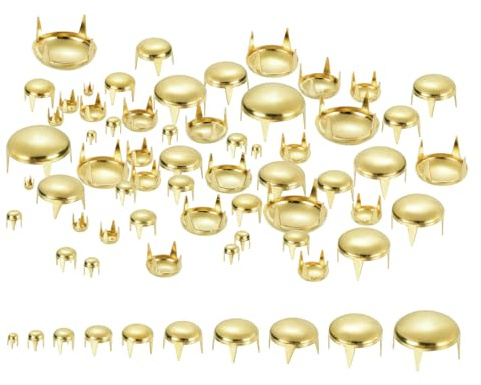 QUARKZMAN Remaches de Cúpula Redonda en Oro, 10 Tamaños 100pcs