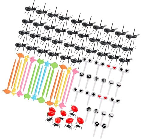 74PCS Ameisen Zahnstocher, Mini Obst Gabel, Kinder Obstgabeln, Ameisenfutter Picks Wiederverwendbar Obst Zahnstocher Ant Food Picks