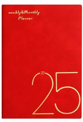Gvblkq 2025 Planer Agenda, Tagesplaner-Buch, Planer mit wöchentlichen und monatlichen Seiten, A5-Tagesplaner, Jahreskalender, Tagesplaner, Organizer, perfekt für Familien und Freunde