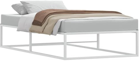 vidaXL Bettgestell ohne Matratze Weiß 100x200 cm Metall