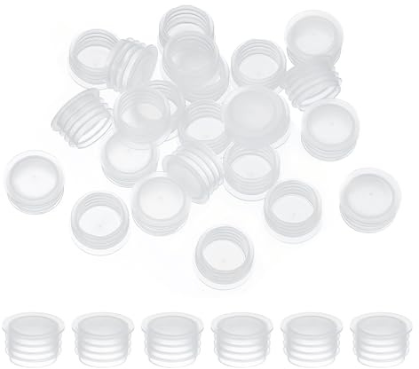 PATIKIL Tapones para Salero y Pimentero de 16mm/0.63, 50 Piezas Tapón de Plástico para Salero Reutilizable Transparente con Tapa Redonda para Botellas, Tuberías