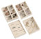 Frebeauty Juego de bandejas pequeñas para joyas, bandeja organizadora de joyas apilable de terciopelo, mini organizador de cajones de joyas, insertos de cajón, 4.92 x 3.74 x 0.9 pulgadas, organizador