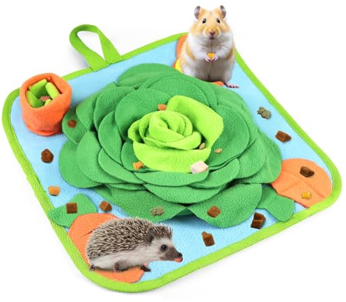 Oerphh Schnüffelmatte, Kaninchenspielzeug, Meerschweinchen, interaktive Fütterungsmatten, Kaninchen, Futter-Puzzle-Spielzeug, Meerschweinchen, Futtersuche für Kaninchen, Kleintiere, Stressabbau