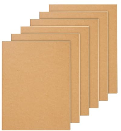 YBCPACK Kraft Notizbuch A4 Kariert, 6 Notizbücher Set mit 64 Seiten | 32 Blätter Kariert Notizheft, Notizblock für Büro, Schule & Reisen (21.6x28cm)