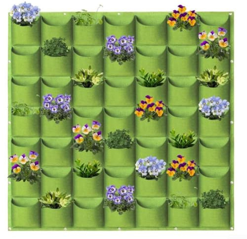 Eawfgtuw Vertikale Filz-Pflanztasche, Wandmontage, Pflanzgefäße mit mehreren Taschen, hängende Pflanzgefäße für drinnen und draußen, Garten, Balkon, Gemüse, Blumen, Kräuter, platzsparend, vertikale