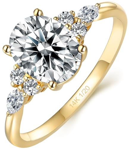 AUMIFY Moissanite Engagement Ring for Women, 1.5 ct Oval Cut 14k Gold Vermeil 925 Sterling Silver, Promise Wedding Rings for April Birthstone Valentines Day Anniversary Christmas Size 6