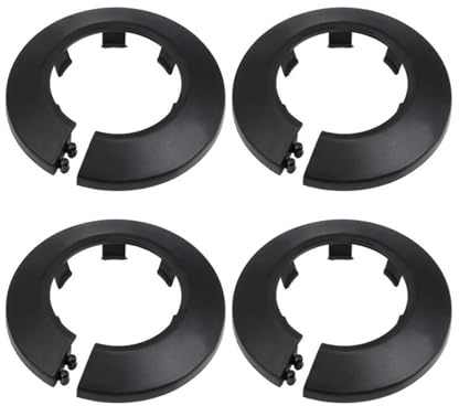 TOP-VIGOR 4 x 35 mm Rohrabdeckungsdekoration, Klick-in-Rosetten-Rohrmanschette aus PP-Kunststoff, Rohrmanschette für Wasserleitung, Abflussleitung, WC-Abflussrohr, Wandrohreingang, Dekoration
