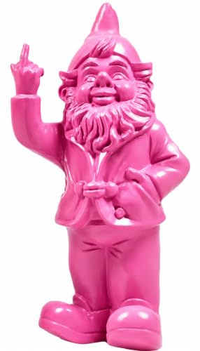 Pommerntraum ®| GartenDeko WohnDeko Gartenzwerg Zwerg Campingdeko Außendeko | Dekorationsfigur Zwergenfigur Figur Popart Sammlerfigur Terrassendeko Geschenkidee Wohndeko Retro Gnom Wichtel (pink - 32 cm)