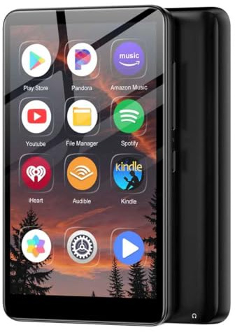 Reproductor MP3 Bluetooth y WiFi, Reproductor MP3 de 160GB con Spotify, Reproductor MP4 con Pantalla táctil de 4,02 Pulgadas y 1080P, Android 13, Audible, Amazon Music, Tienda de Reproductores