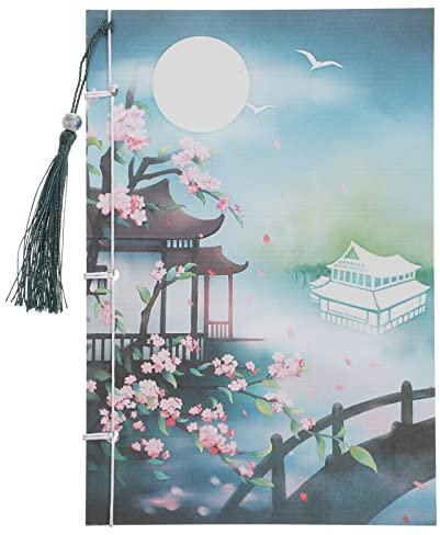 DOITOOL Liniengebundenes Notizbuch im Chinesischen Stil Leicht und Tragbar für Notizen und Aufgaben Retro Design für Schule und Arbeit