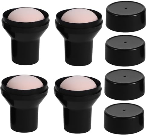 Veemoon 4pcs Mushroom Shape Makeup Sponge Puff with Abs Handle for Women and Ladies Soft Face Powder Applicator to Apply Makeup Evenly Assorted Colour