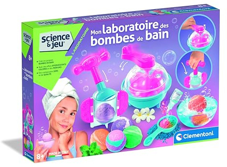 CLEMENTONI - Mein Labor für Badebomben ab 8 Jahren – stellt Ihre eigenen Sprudelkugeln her – DIY-Set mit kreativen Rezepten – sensorische Aktivität und originelles Geschenk